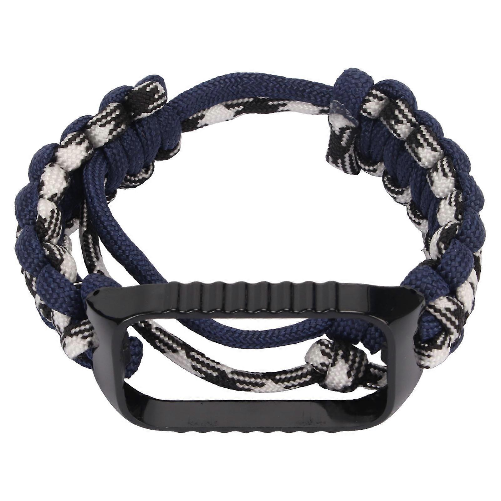 Paracord Watch Band Watch Protector Case 2 In 1 Compatible For Redmi Band 2 Smartwatch Navy Blue