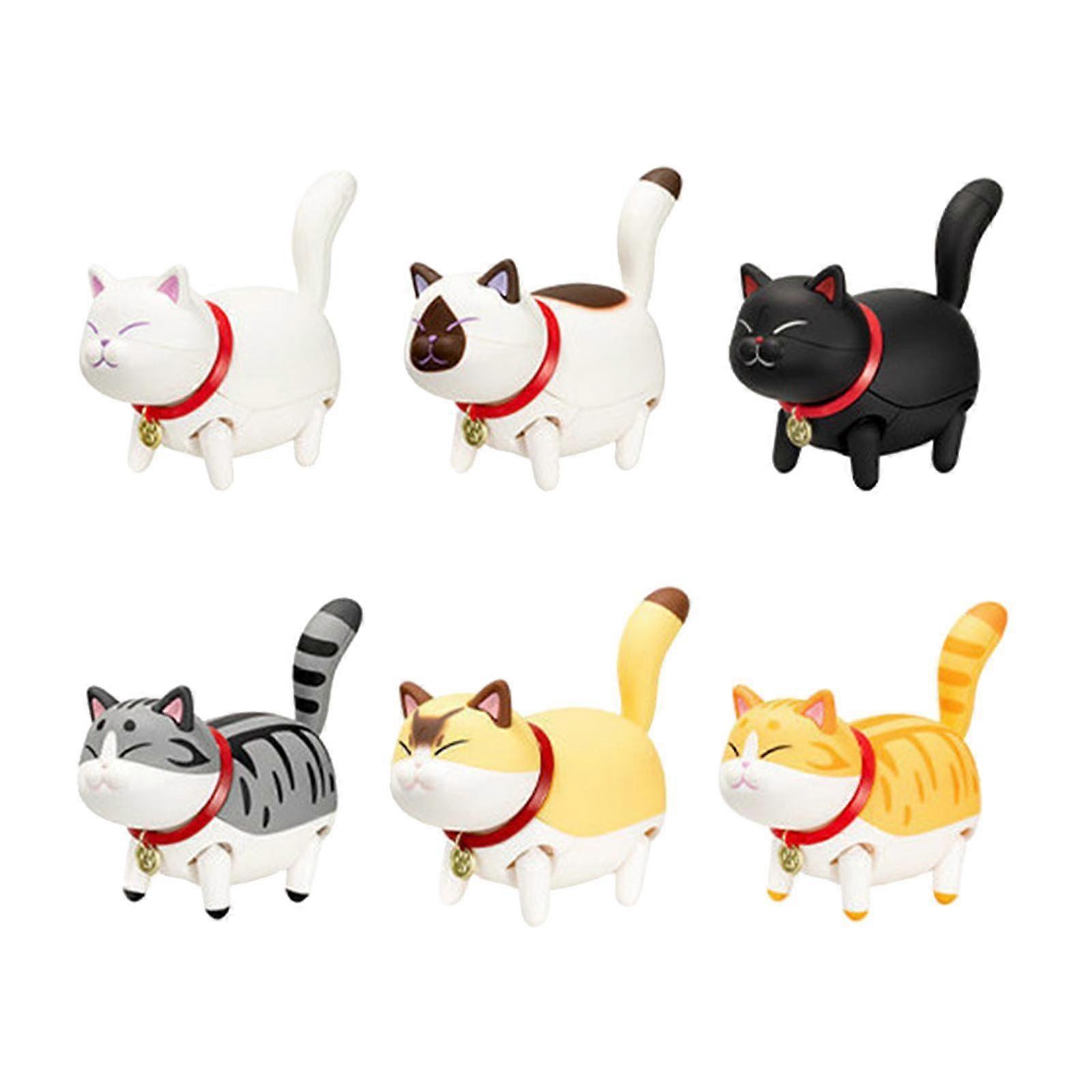 סדרת פעמון חתול צעצוע צעצוע מהלך חיה לילדים אוהבי חתולים בני נוער 6 יחידות