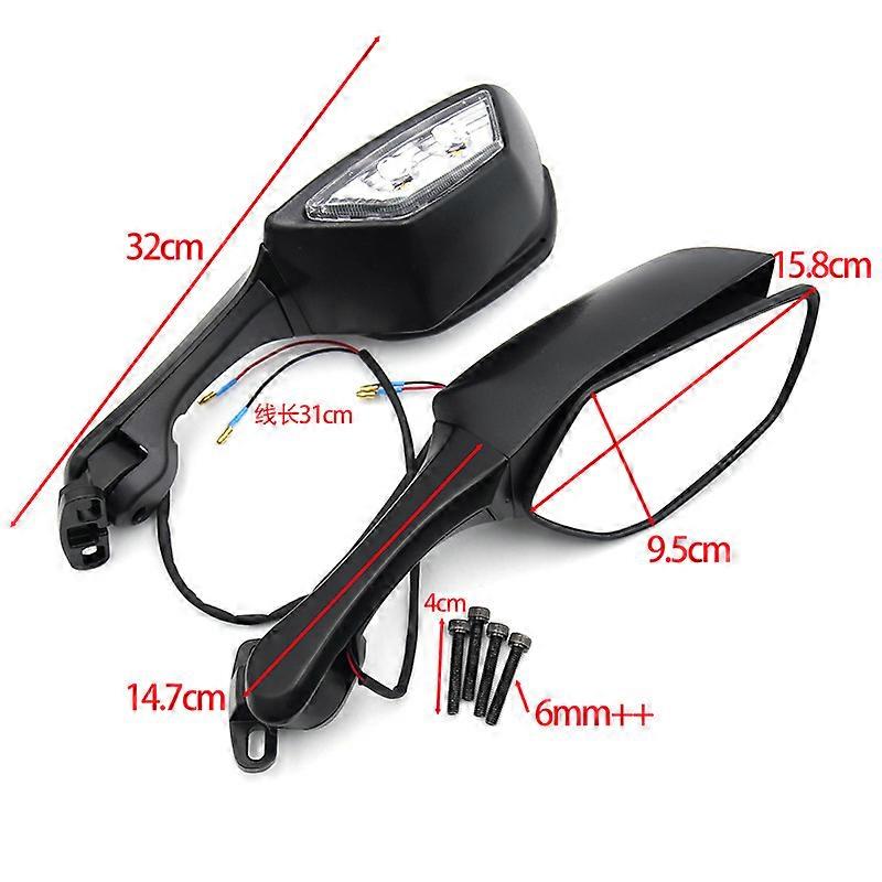 22-23 Qianjiang Race 600 Huaying Race 550S Modified Motorcycle Foldable Bull Rearview Mirror with Light