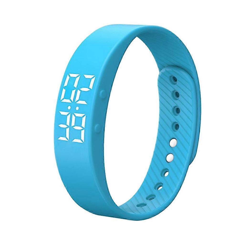 Intelligent LED Electronic Watch Silicone Smart Wrist Bracelet Adjustable Strap Simple Smart Bracelet (Blue)