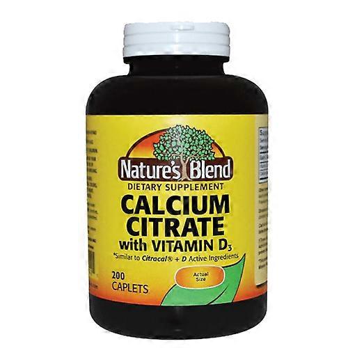 Nature's Blend Calcium Citrate With D3, 400 IU, 200 Caplets (Pack of 1)