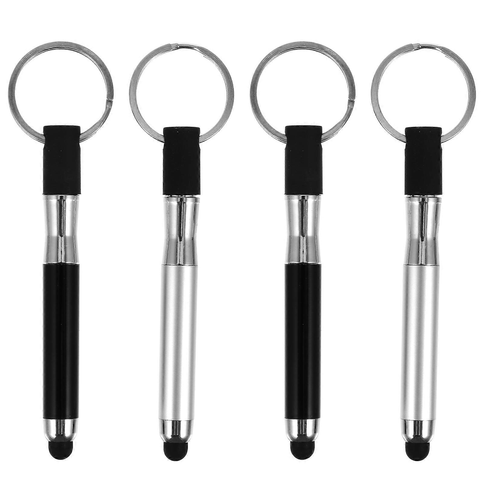 4pcs Pen Shape Key Chains Mini Key Rings Portable Ballpoint Pen Keychain Tools