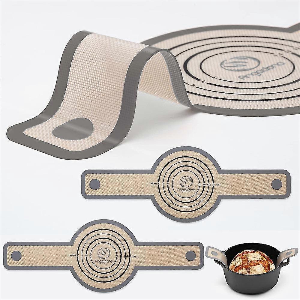 Silicone Bread Slings for Dutch Oven - Nonstick Reusable Silicone Bread Baking Mat with Loaf Pan Liner for Transferable Dough