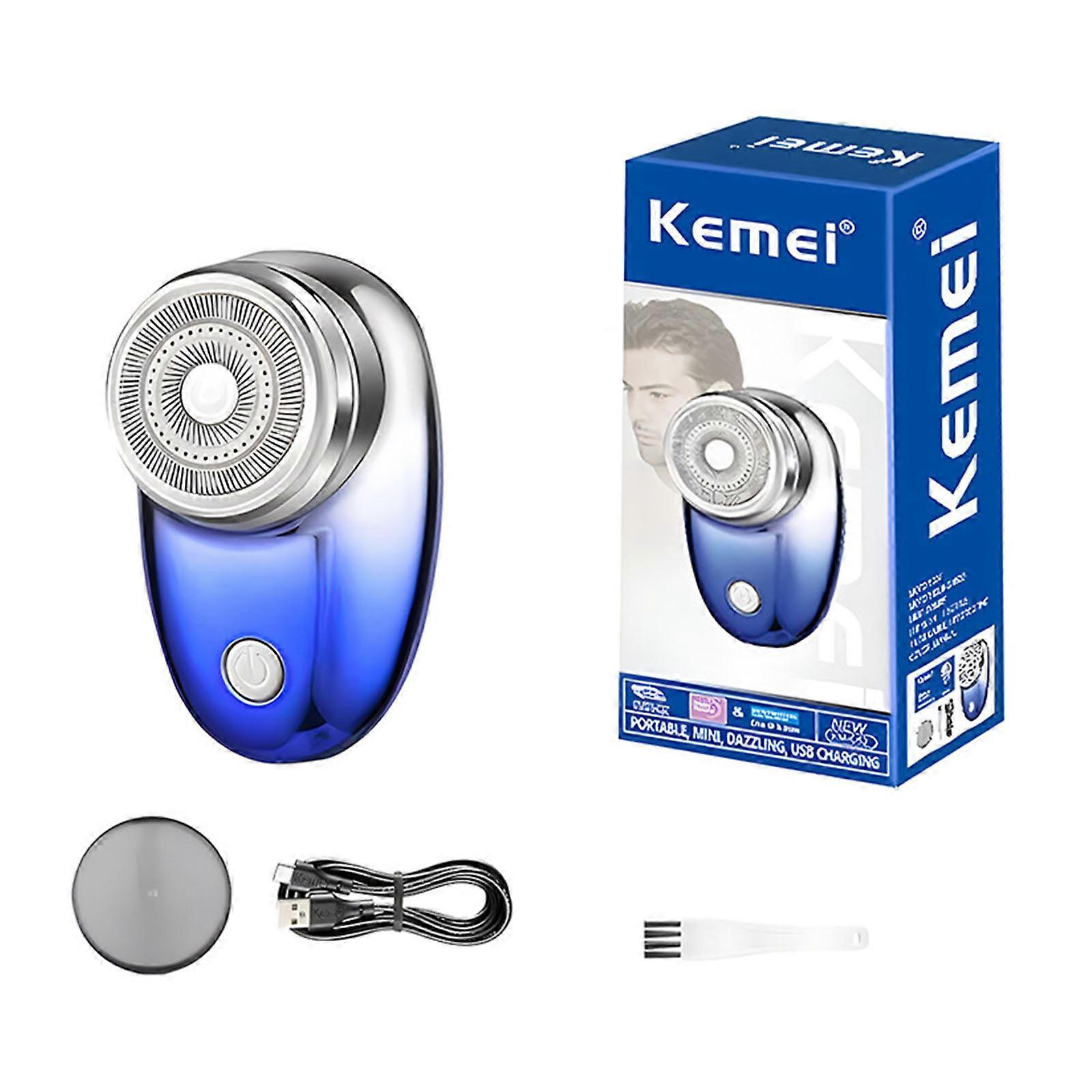 Mini Shaver Mini Shaver Portable Electric Shaver 2024 New Upgrade One-Button Use USB Mini Shaver Charging Suitable For Home Car Travel Gradient Blue