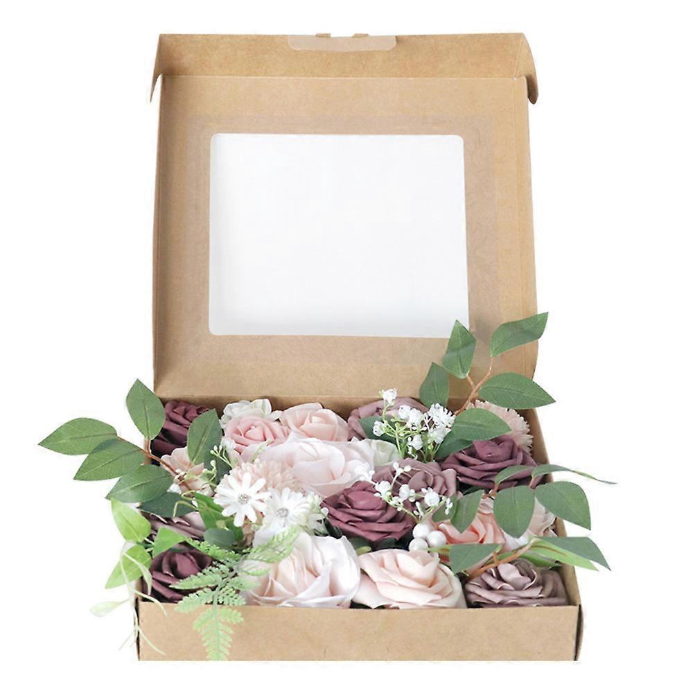 Artificial flower box wedding party gift box-bean paste powder