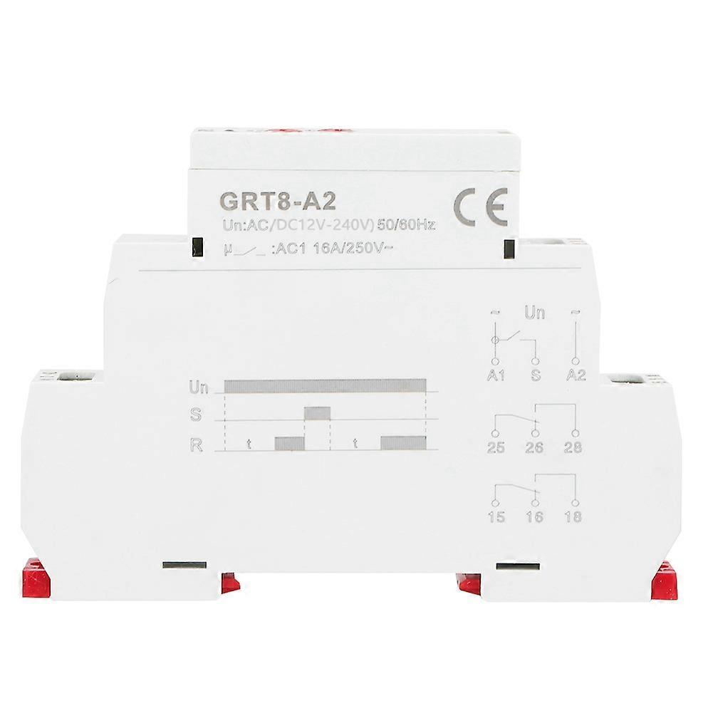 Single Function Din Rail Time Relay Industrial Control Auto Timer Relay GRT8-A2 (AC/DC12V-240V) YEMAA