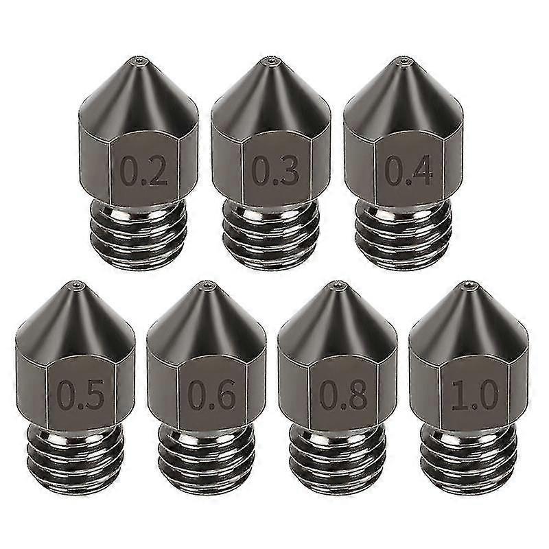 7pcs Extruder Mk8 Nozzle 0.2mm-1.0mm -resistant Printer Head