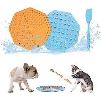 Dog Licking Mat With Suction Cup 2 Pack Slow Feeder Pad For Cat Calming Pet Trea