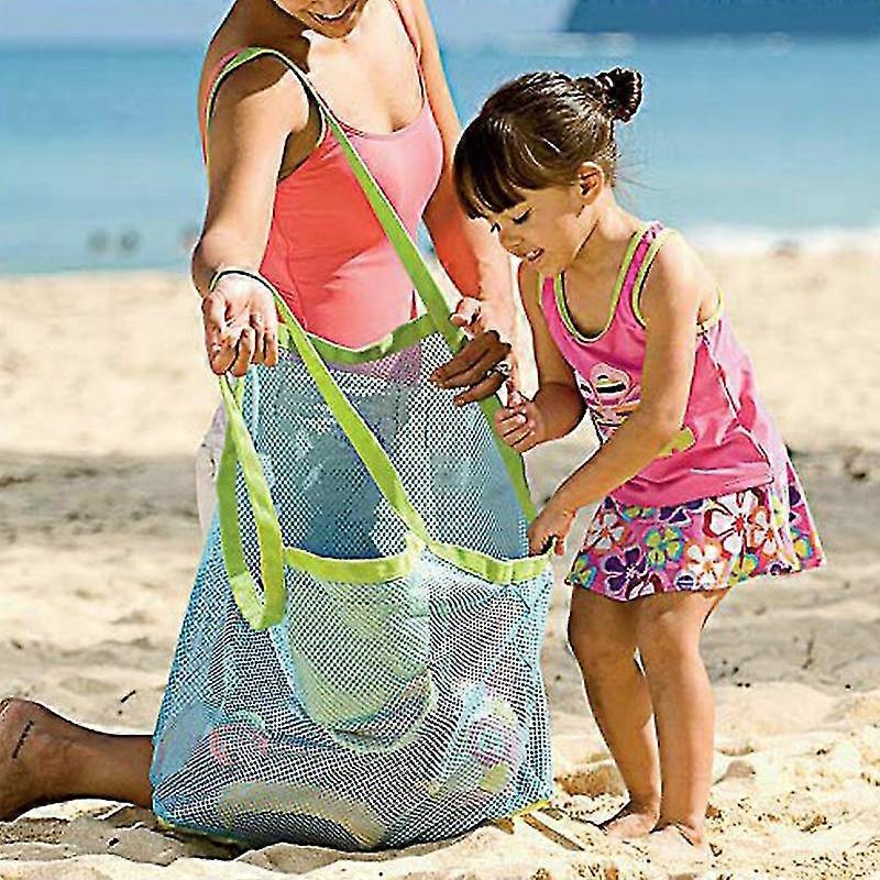 طوي الشاطئ شبكة تخزين حقيبة الكتف لعب الأطفال الملابس حقيبة كبيرة