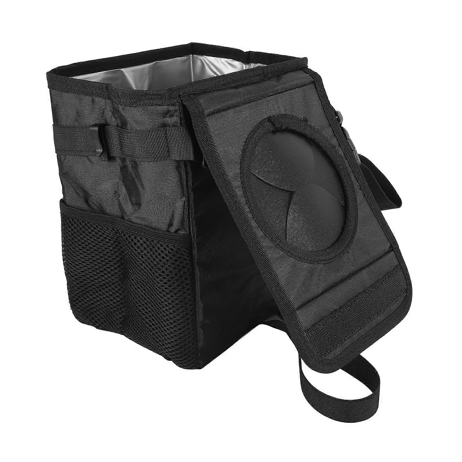 Car Trash Cans Oxford Cloth Multifunctional Folding Waterproof Hanging Garbage Bin Container with Adjustable Straps