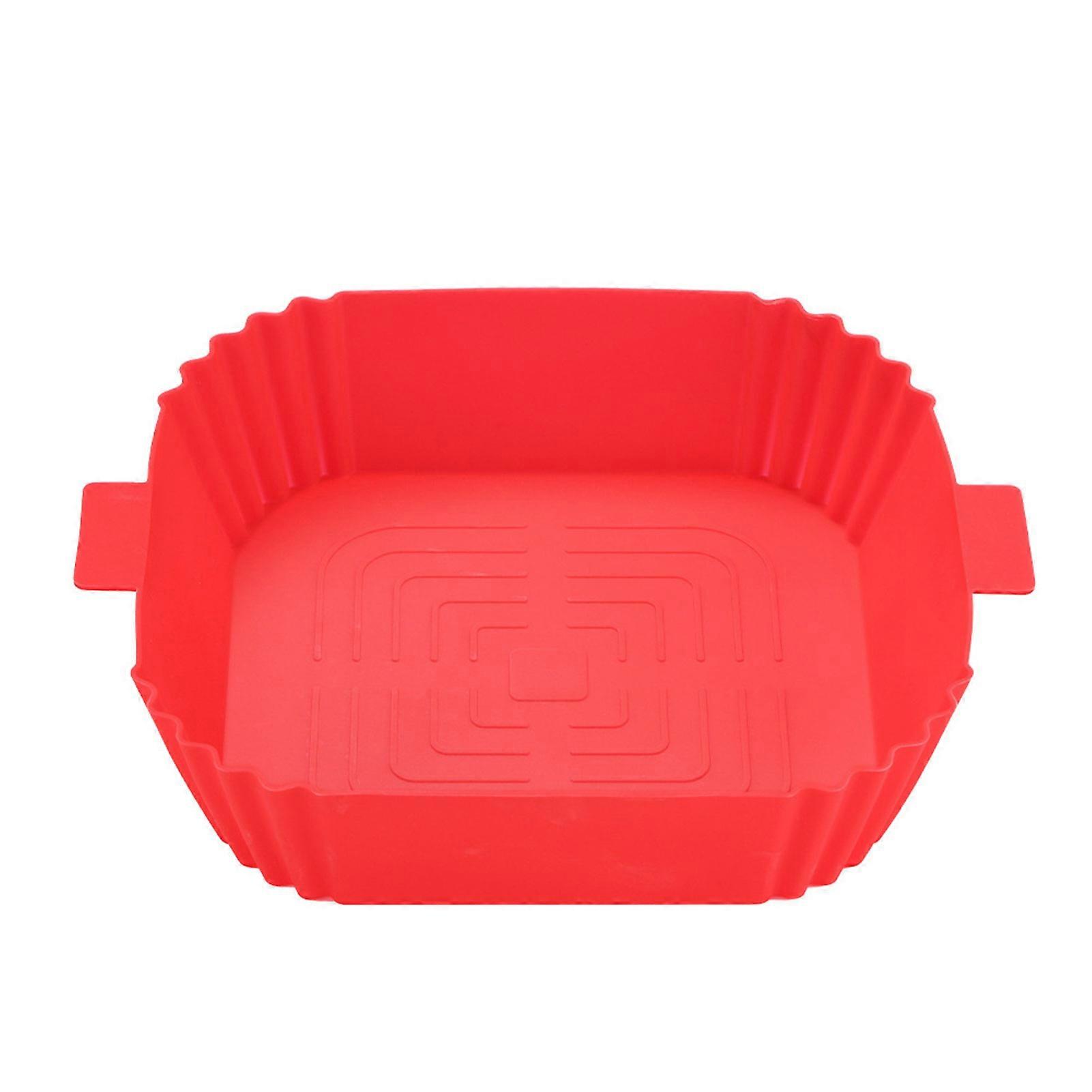 Square Silicone Air Fryer Pot Mat with Handle Reusable Baking Mat Air Fryer Silicone Liner for Kitchen Utensils Airfryer Oven