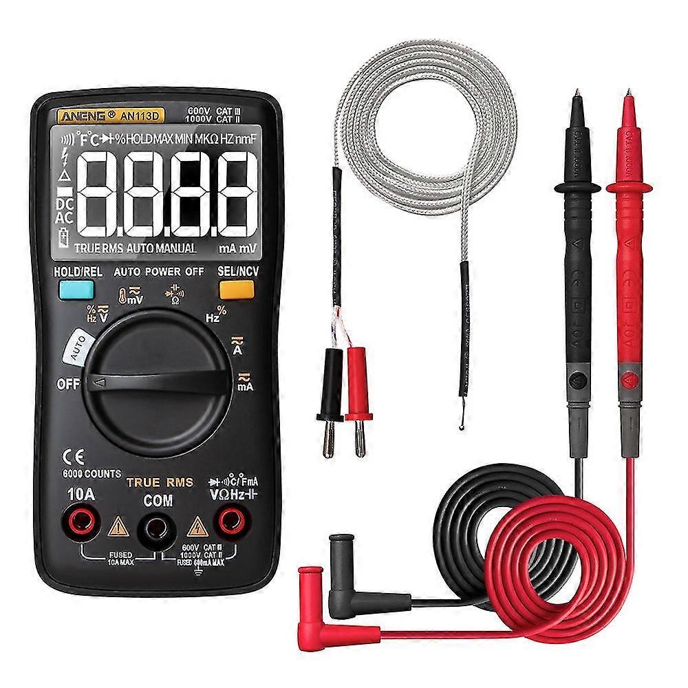Aneng An113d Digital Electrical Multimeter 6000 Counts Dc/ac Current Voltage Tester True Rms Auto Ranging Lcd Meters