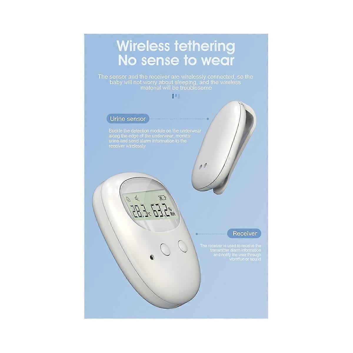 Wireless Bedwetting Alarm 10-20M Range Vibration Reminding Pee Alarm with Receiver for Kids Potty T