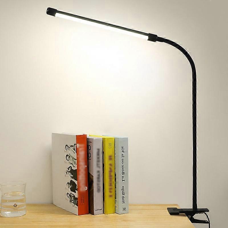 LED Table Lamp With Clamp White Light Black