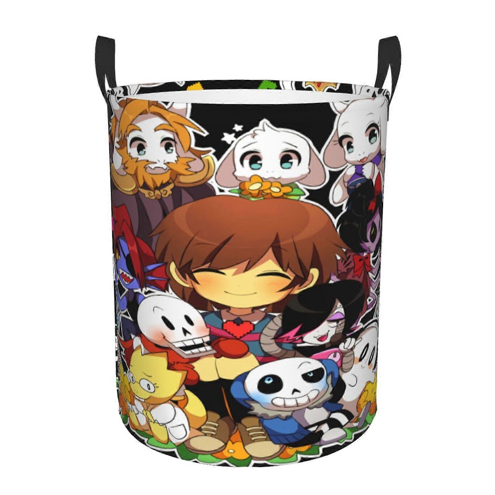 Undertale Sans 3d Graphic Flame Laundry Basket Fire Flame Clothes Hamper Storage With Handle-SYS28598