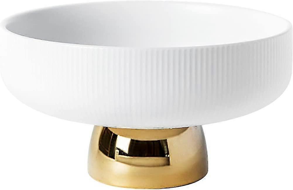 Ceramic Footed Bowl Round Pedestal Bowl Decorative Fruit Dish Holder Dessert Display Stand