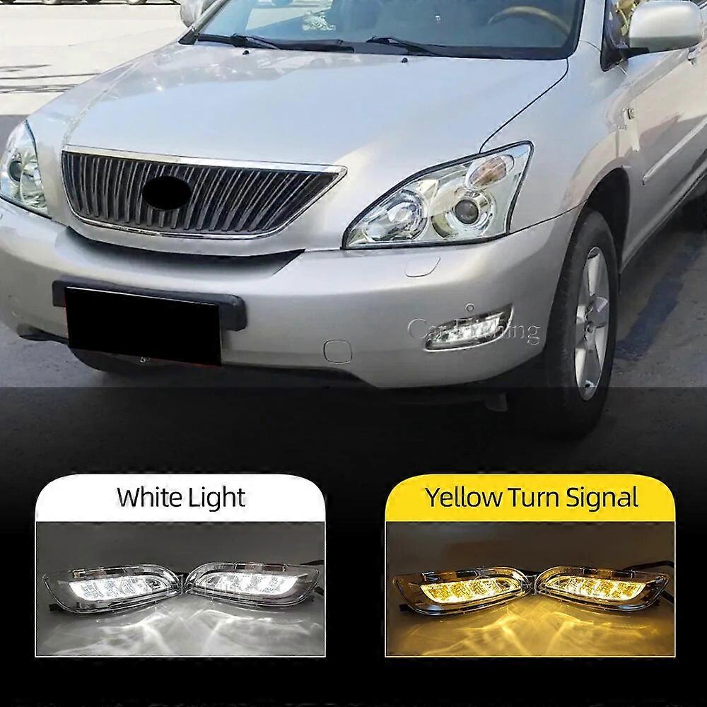 LED DRL Daytime Running Lights For Lexus RX300 RX330 RX350 2003 - 2009 Harrier 2003-2006 front bumper light fog lamp turn signal