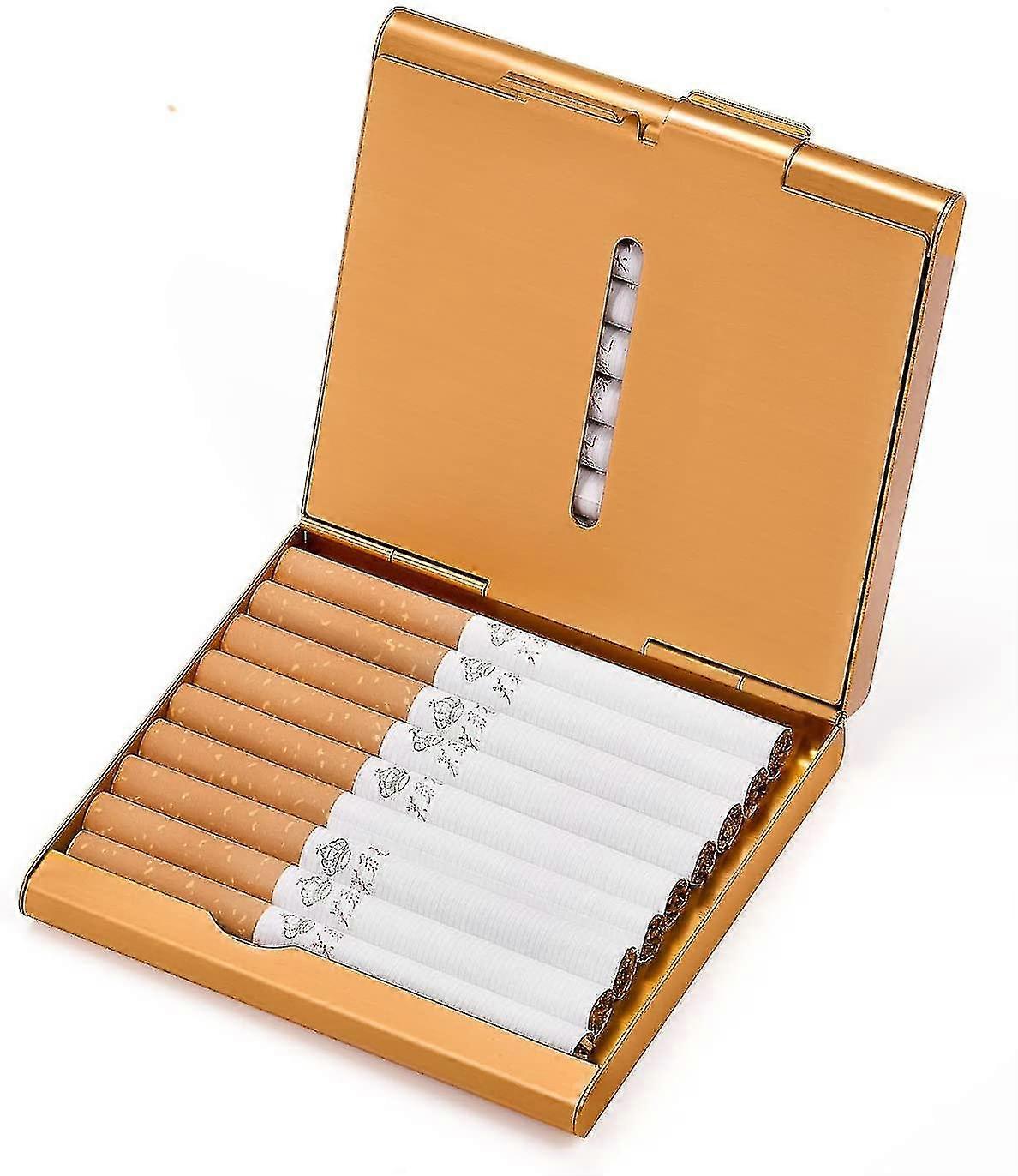 Metal Cigarette Case,folio Cigarette Case, Can Hold 20 Cigarettes-gold