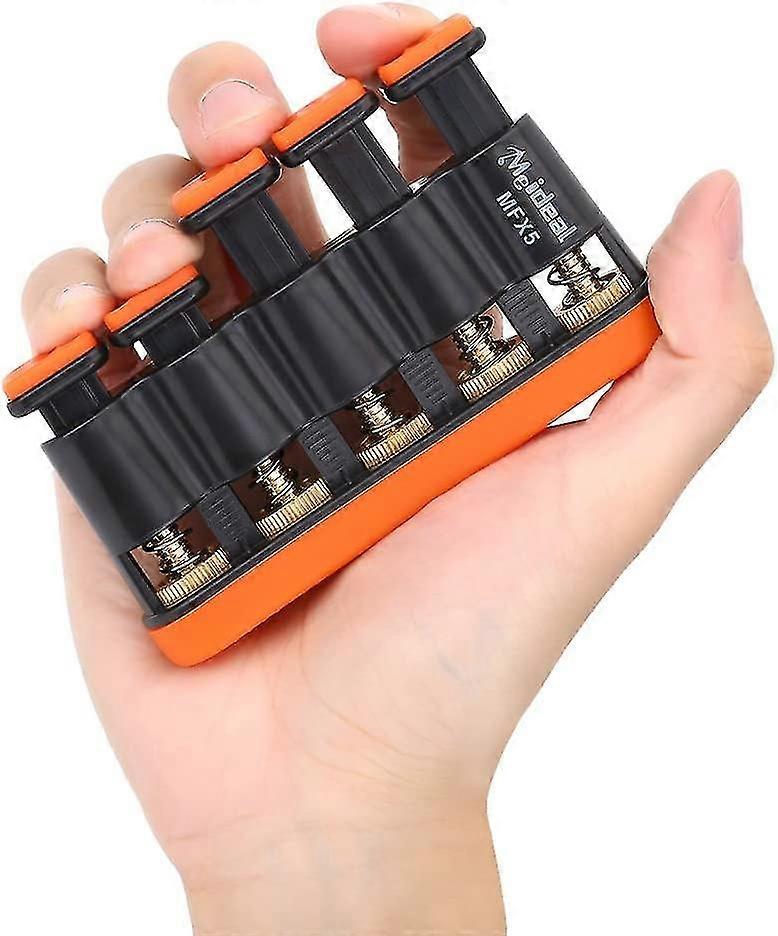 Adjustable Finger Exerciser, Hand Training Device For Guitar, Trumpet And Piano(orange)