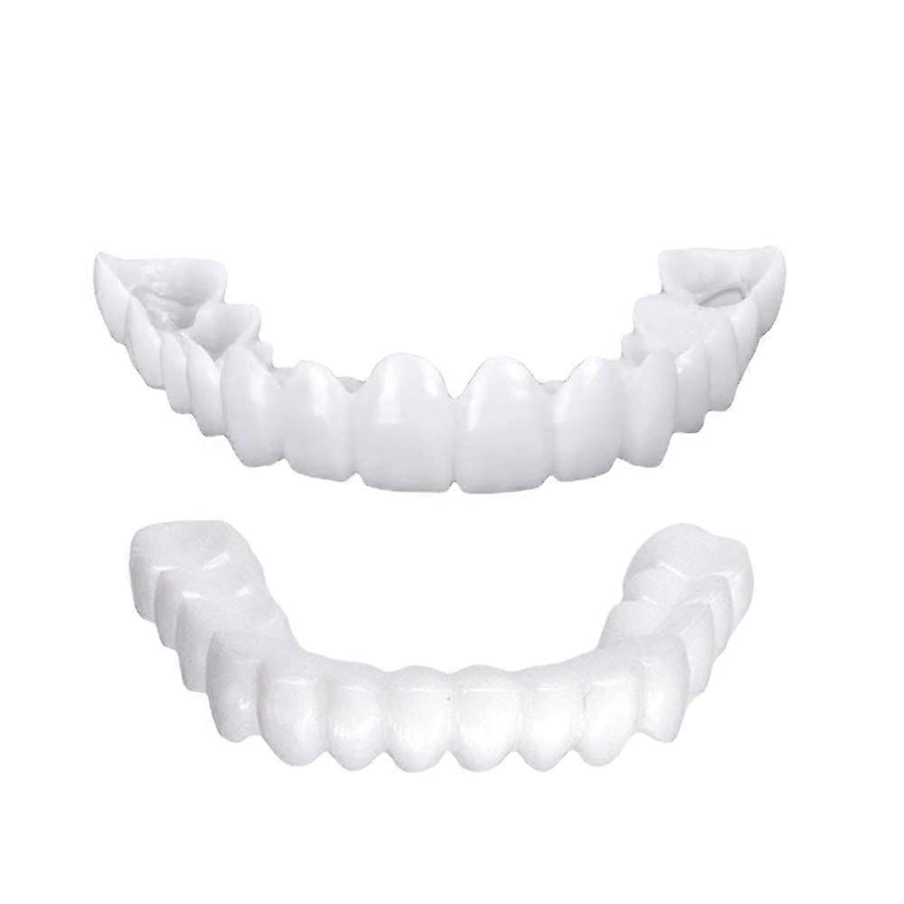 1 Pair Of Fake Teeth Prostheses, False Artificial Temporary Teeth Braces Smile Veneers Cosmetic Temporary Teeth