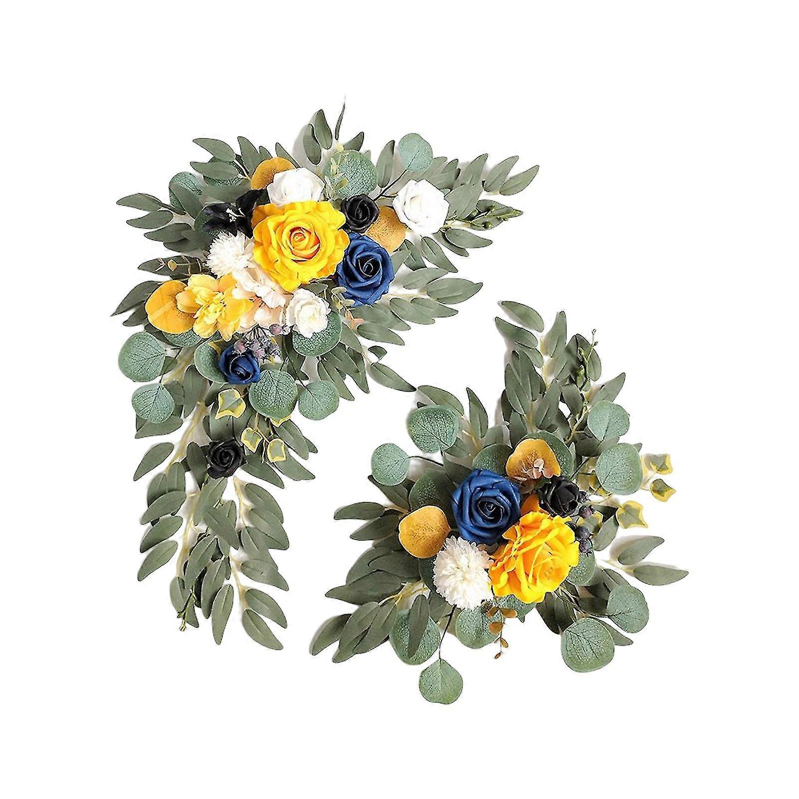 Kunstmatige bruiloft boog bloemen tuin decor creatieve 2 stuks zijden doek multicolor