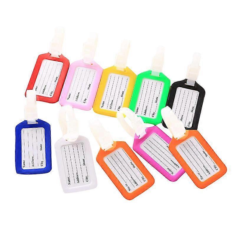 10 Pcs Luggage Tag Baggage Handbag Id Tag Suitcase Tag Name Holder For Traveling (Random Color)