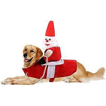 julemanden hund kostume, varm plys til XL