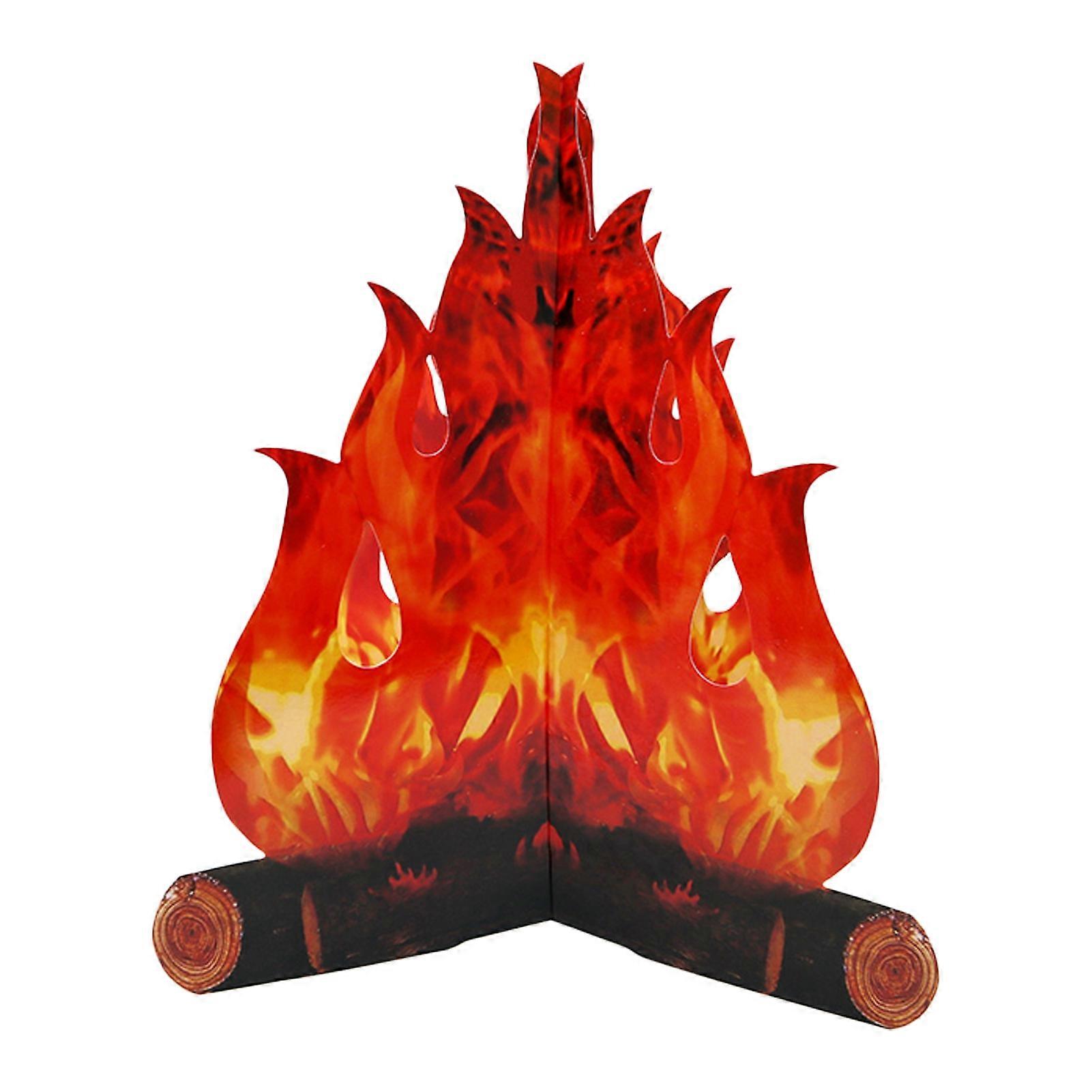 Fake Flame 3D Realistic Art Paper Red Vivid Artificial Safe Campfire for Festival KAESI