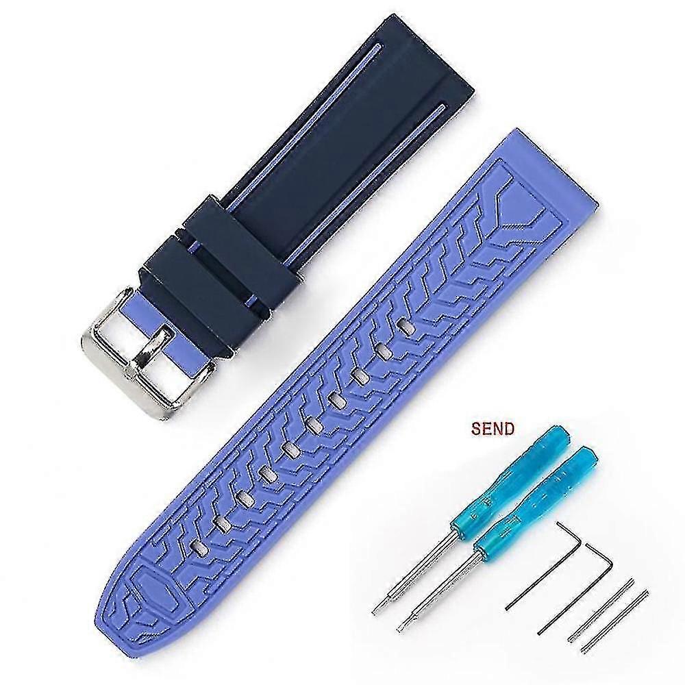 22mm For Blancpain & Swatch Fifty Fathoms Two-color Silicone Strap Included Tool