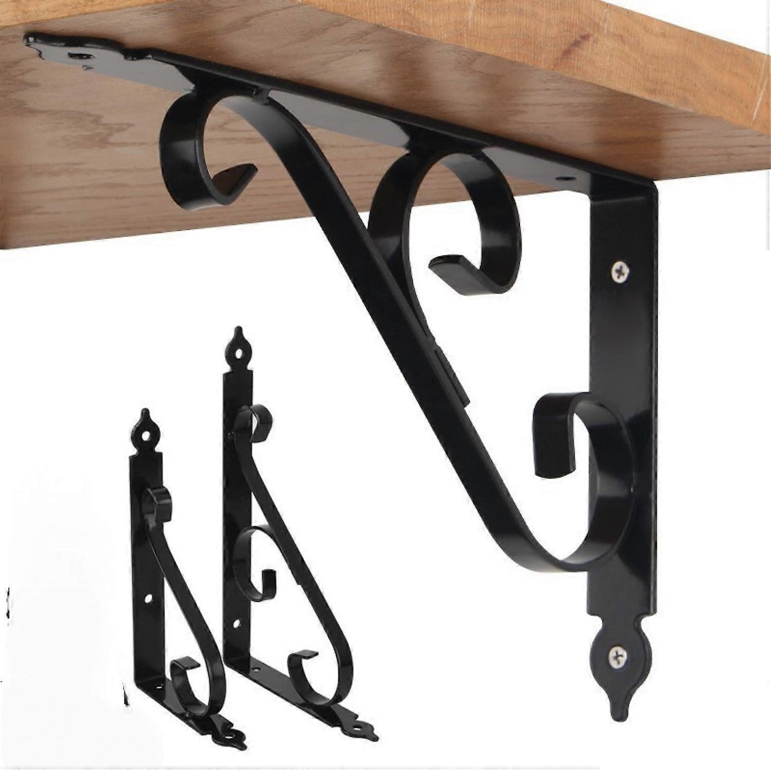 2 PCS Metal Wall Mounted Shelf Bracket Tripod Support Rack