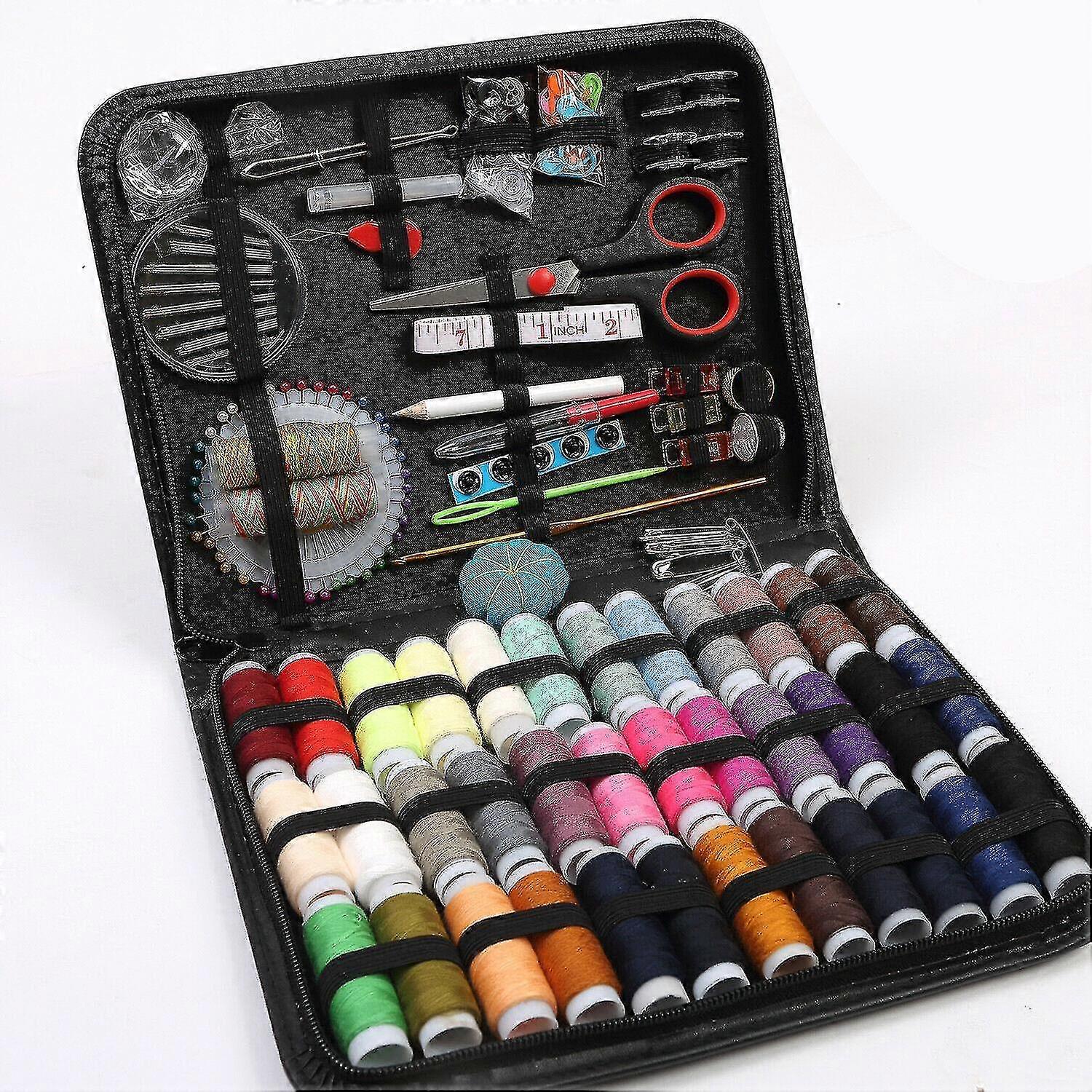 183pc Sewing Kit Measure Scissor Thimble Thread Needle Storage Box Travel Set