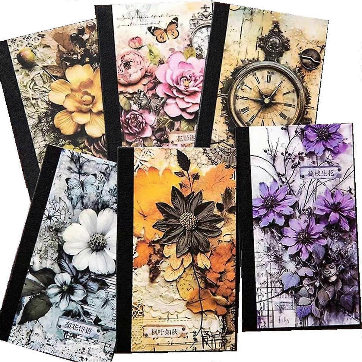 240Pcs Maillard Style Scrapbook Paper for Junk Journal Supplies, Vintage Flower Decoupage Paper for