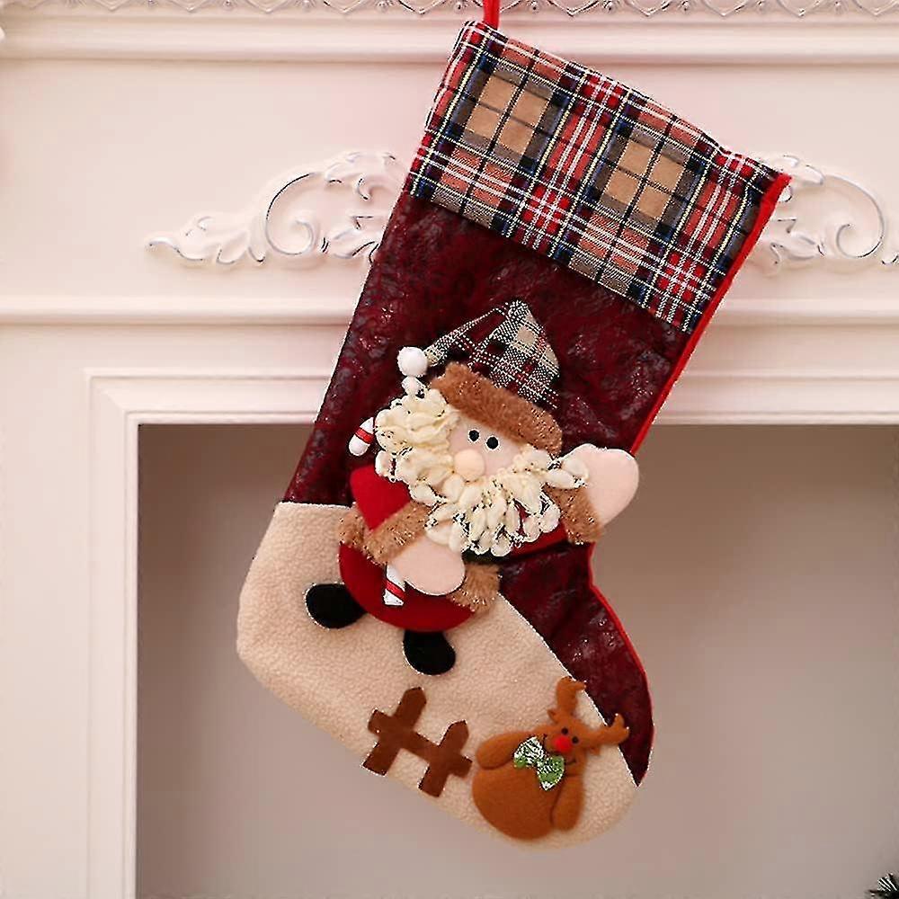 Christmas Stockings, Santa Hanging Pendants, Xmas Sock Gift Stocking Candy Bags For Party Decoration, Family Friends Holiday Decoration