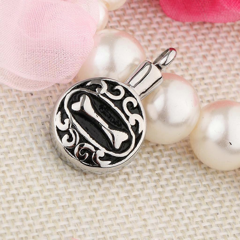 Acier inoxydable Dog Bone Round Cremation Keepsake Urn Pendentif Doré