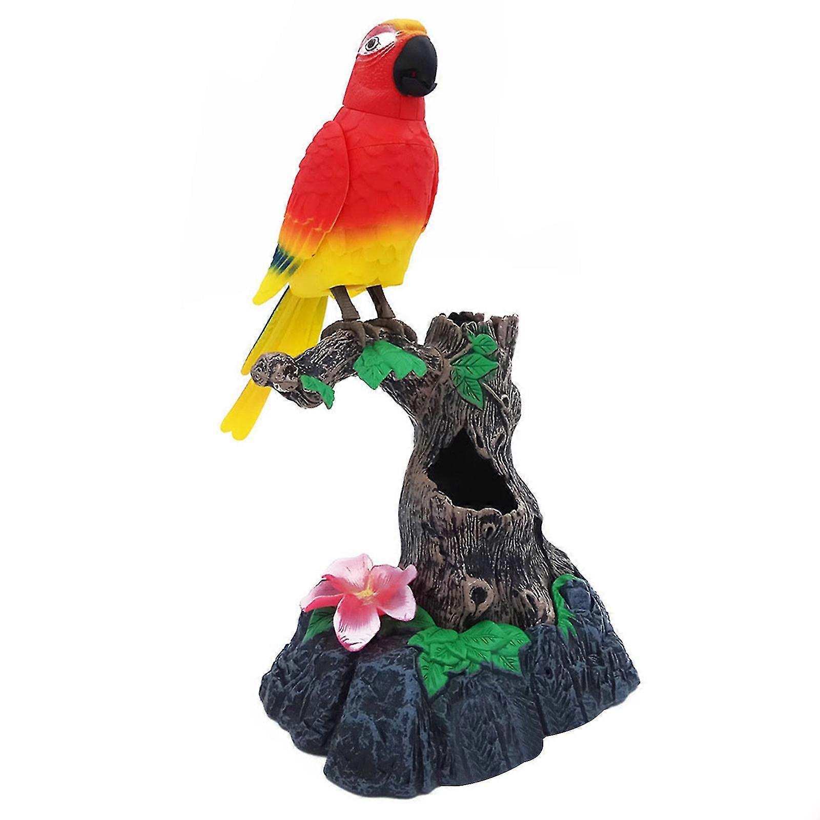 Talking Parrot Toy,Moving Beak And Tail | Sound Activated And Battery Operated Realistic Parakeet 505G