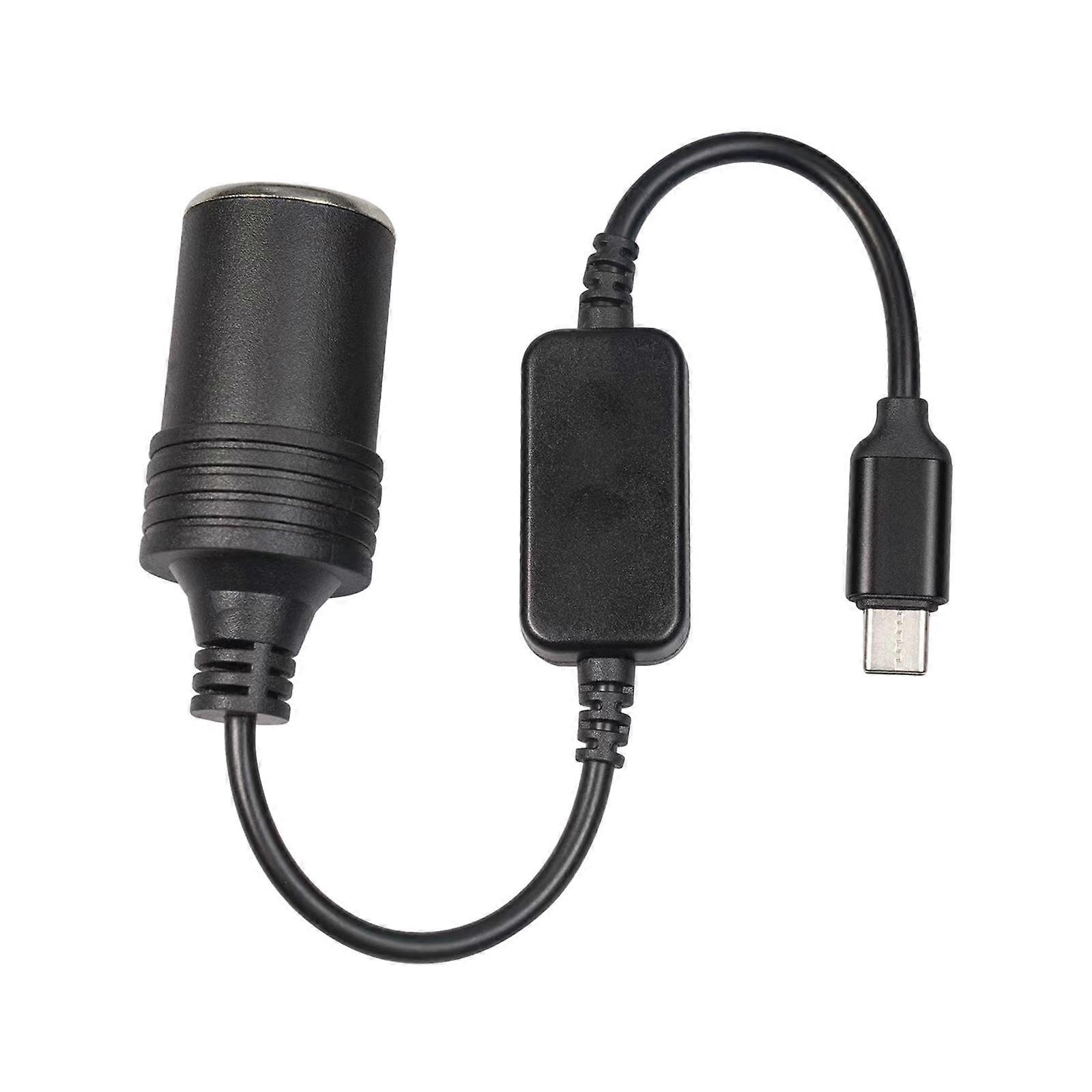 usb c til cigarettænder adapter max output 12v 1a professionel holdbar med booster chip til led bil lys strimler gps