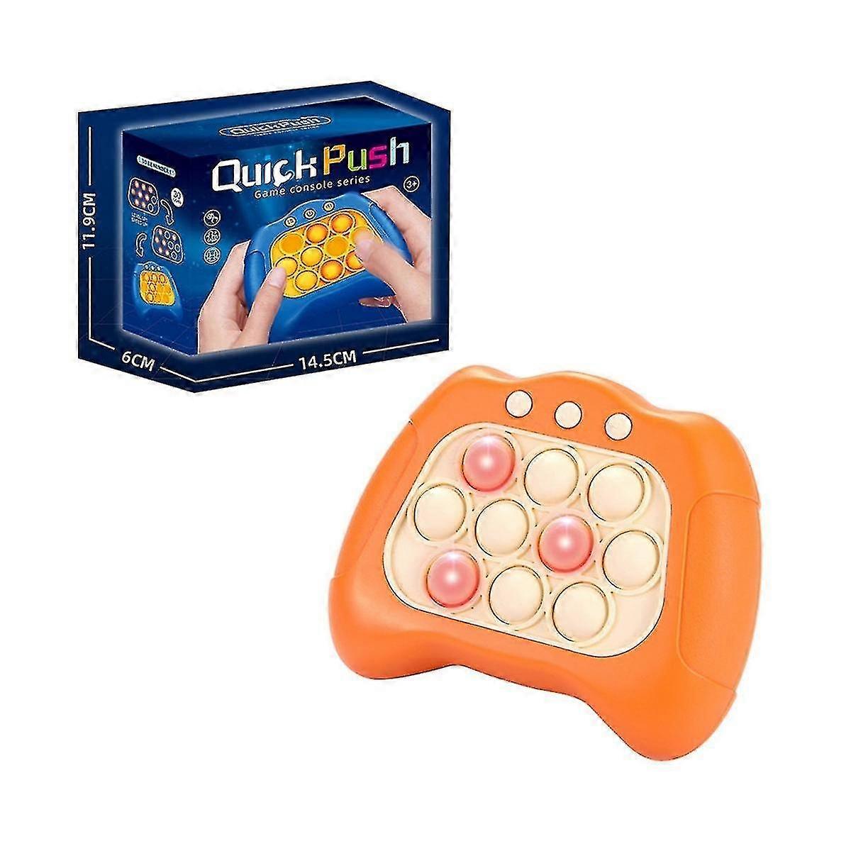 Electronic Game Light Push Bubble Poplight Fidget Game Speed Quick Push Up Bubble Stress Toy Orange