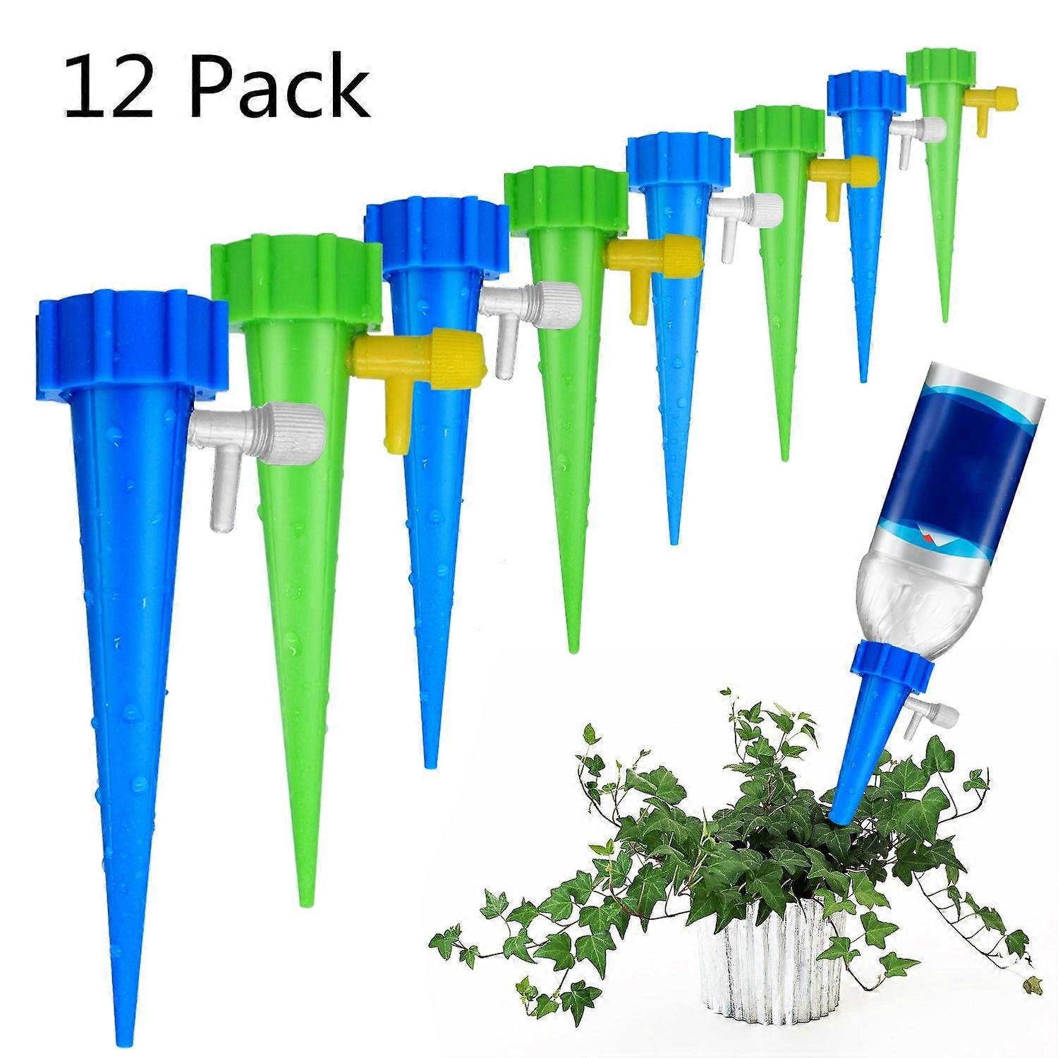 12pcs Gotejamento Irrigação Spikes com Válvula de Rega Automática para Cuidados com as Plantas