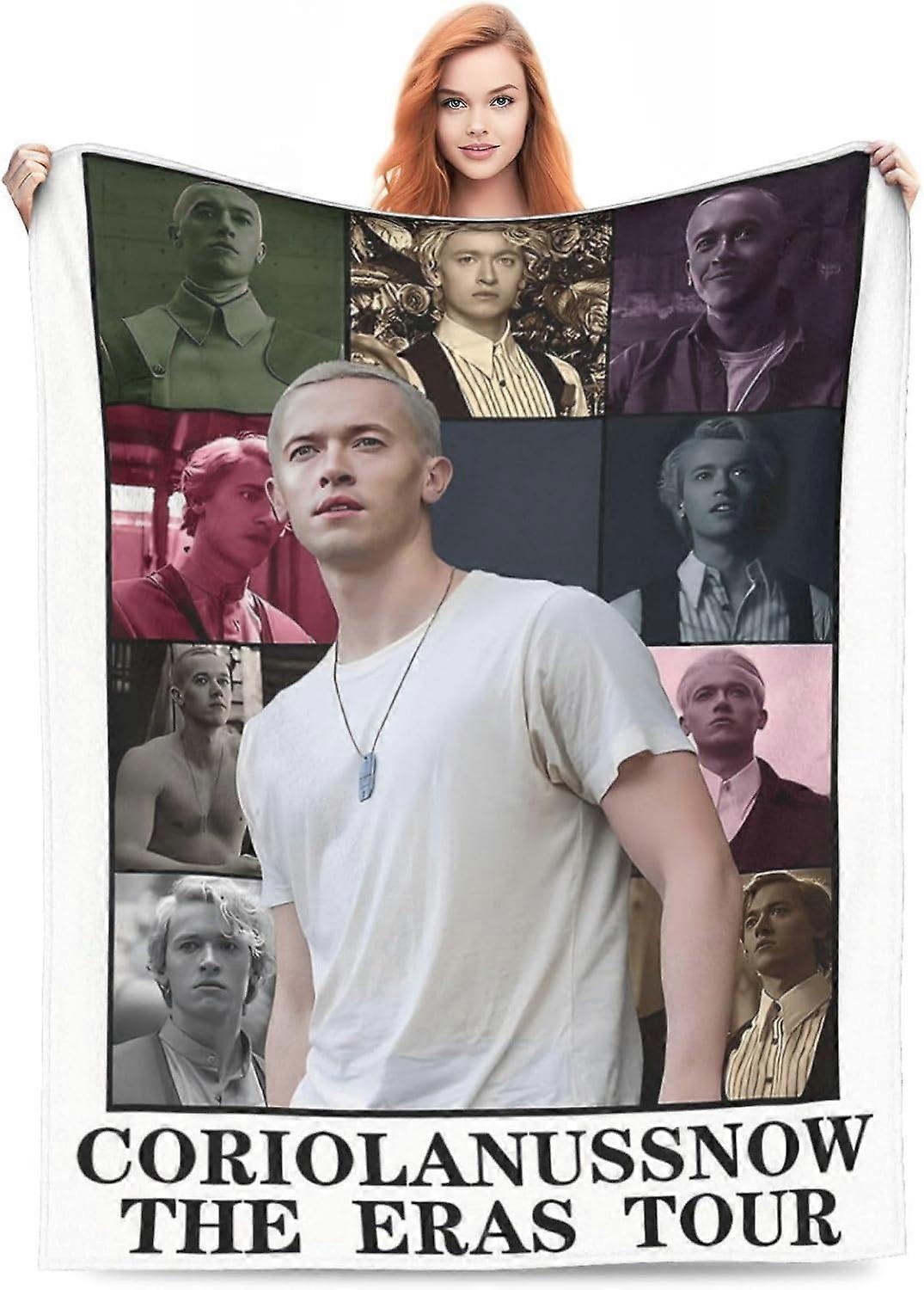 Tom Blyth Coriolanus Snow Photo Collage Blanket ، بطانية من الصوف الناعم من الفانيلا ، مناسبة لغرفة المعيشة المنزلية ، أريكة ، غرفة ، مكتب ديكورا