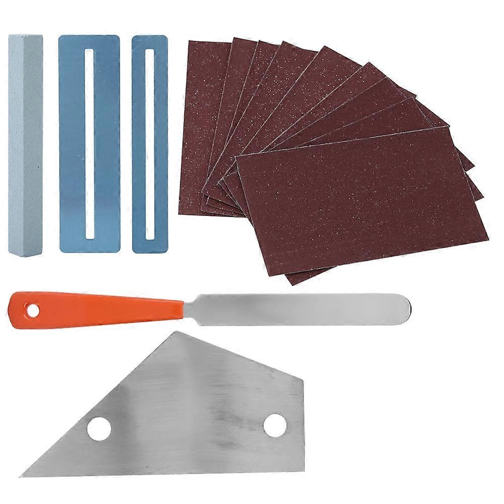Guitar Tools Set with Fret Grinding File Rocker Leveling Tool Fretboard Guards Sanding Paper