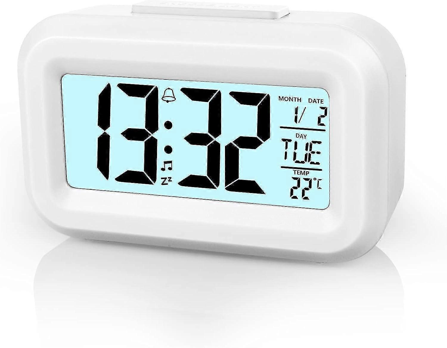 Despertador Digital de cabeceira, Led Display Clocks com soneca ajustável 12/26hr, temperatura, data, temporizador, despertadores de controle de luz