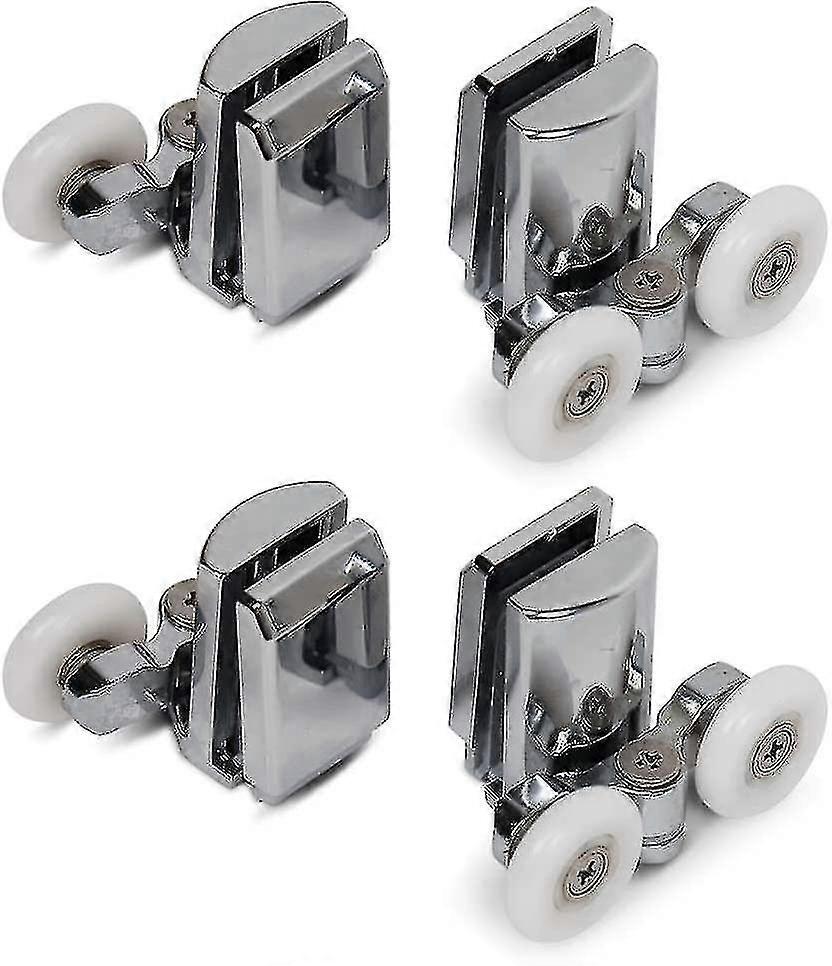 4pcs Shower Room Rollers Upper Lower Wheels Anti-Rust