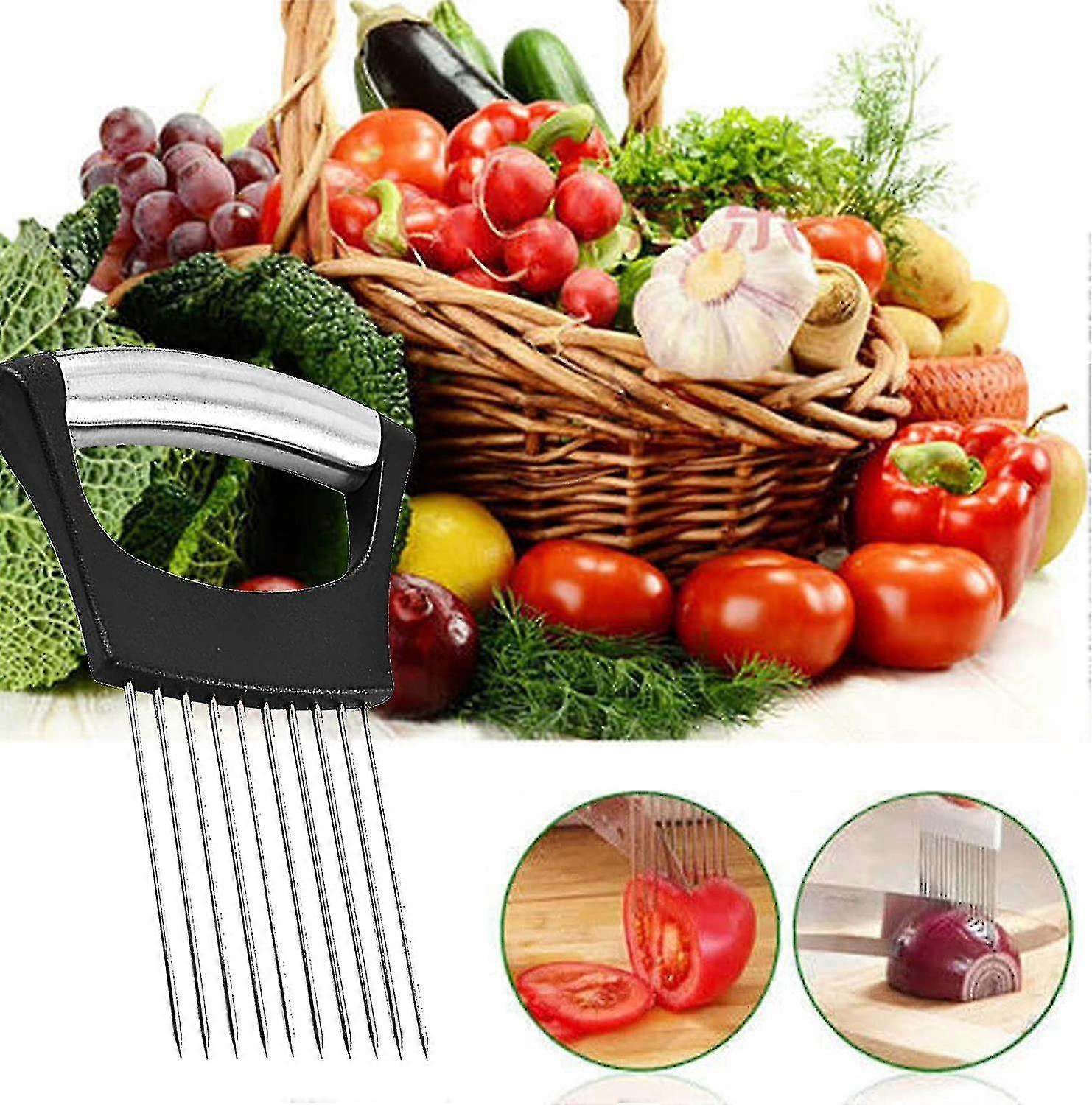 Multi-Functional Kitchen Tool Set - Onion Holder & Leaf Stripper For Slicing Veggies (3 Colors) - View #11
