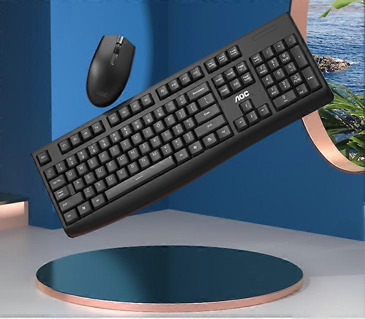 Wireless Keyboard and Mouse Combination - 2.4G Full-Size Ergonomic Keyboard for Windows, Mac OS