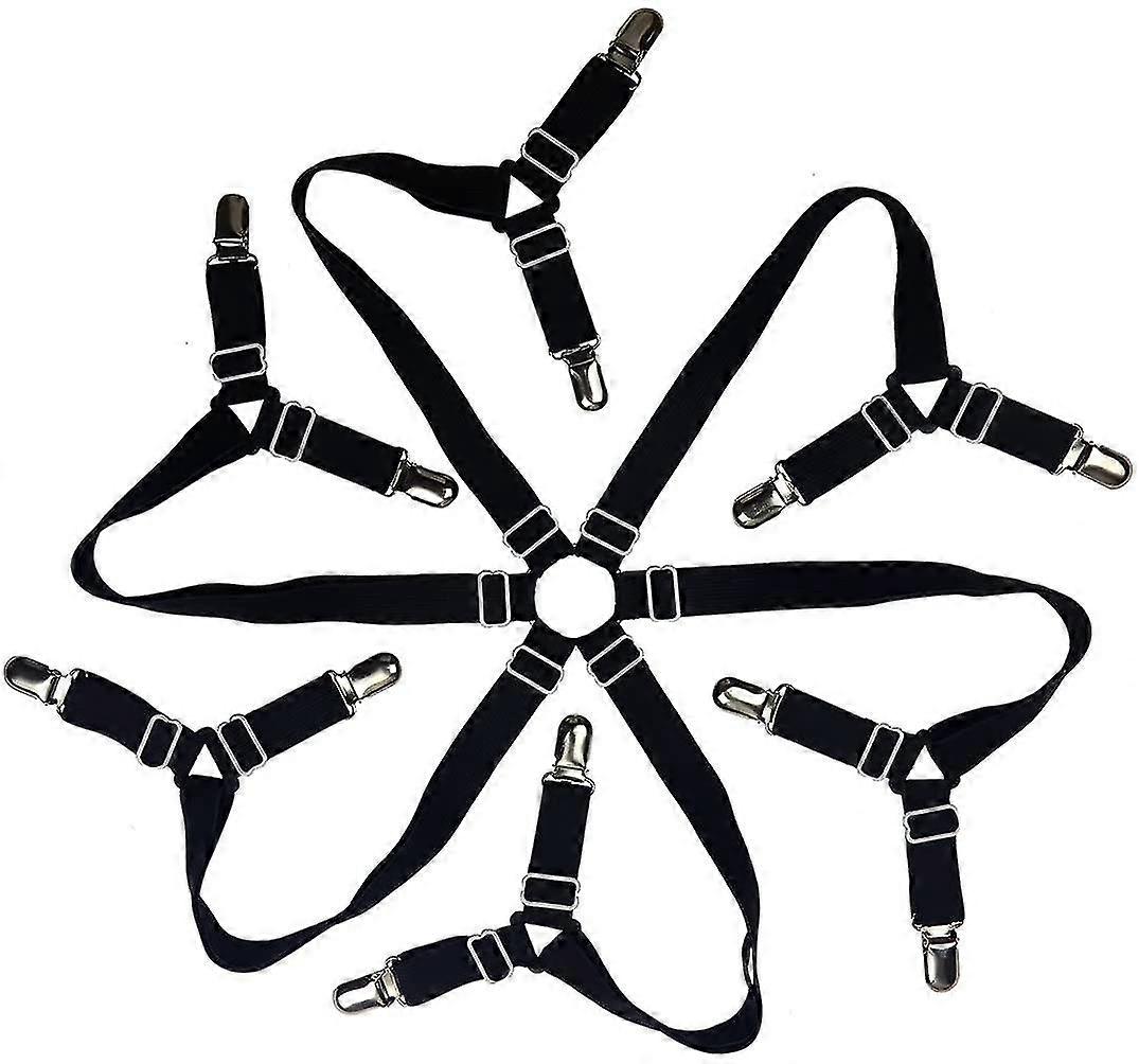 Fitted Sheet Tensioner Adjustable Sheet Ties 6 Sides, Bedding Sheets Straps, Suitable