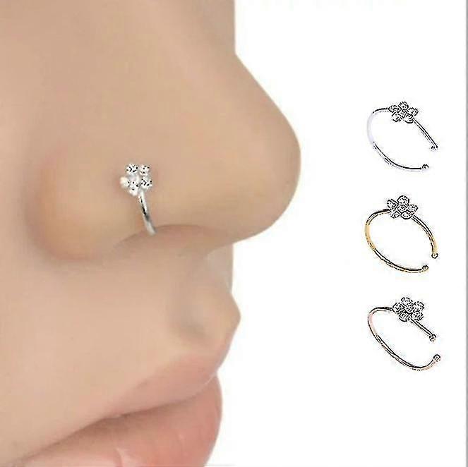 Faux Clip-on Ring No Piercing Ed Hoop 3pcs