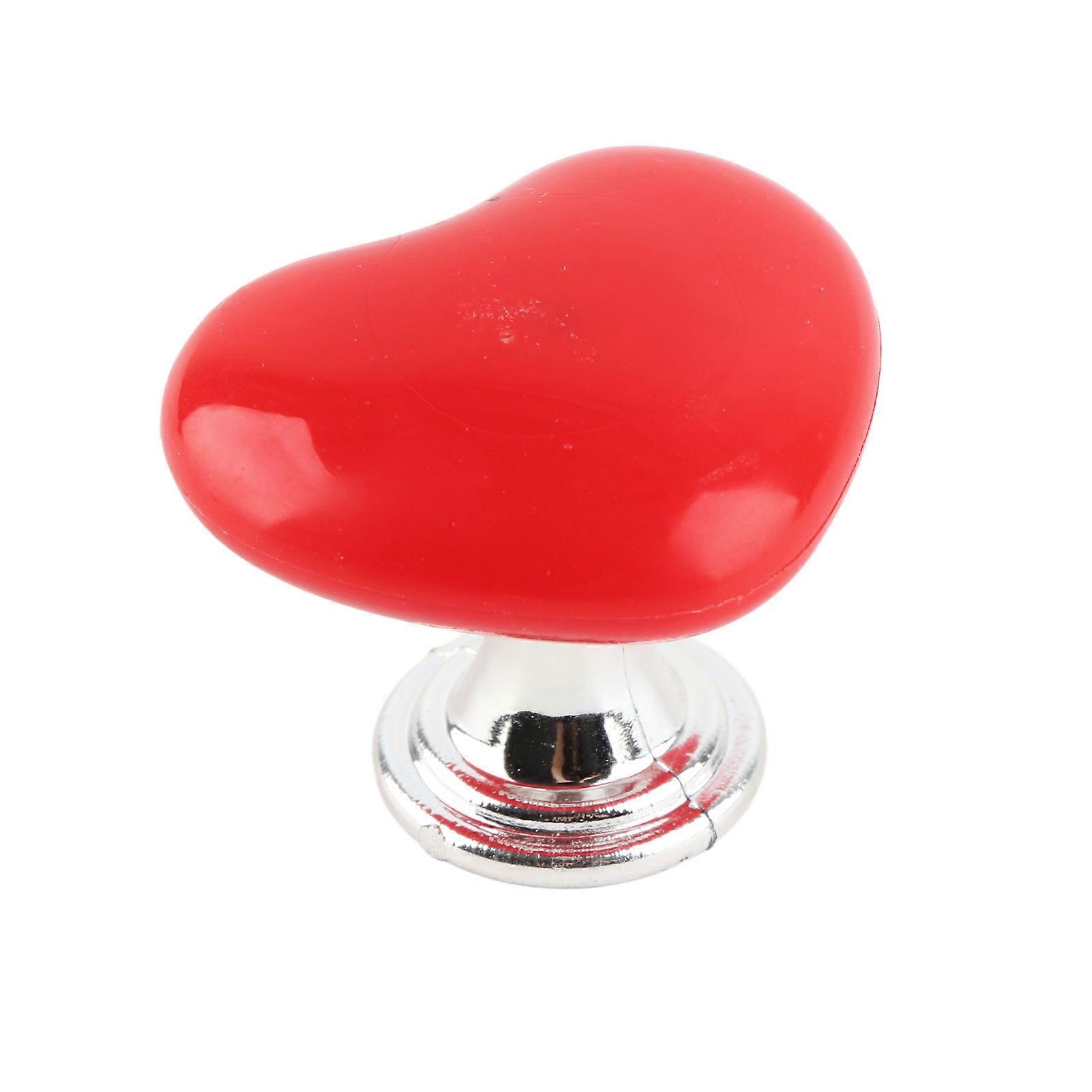 Red Heart Shaped Universal Plastic Toilet Tank Button Replacement