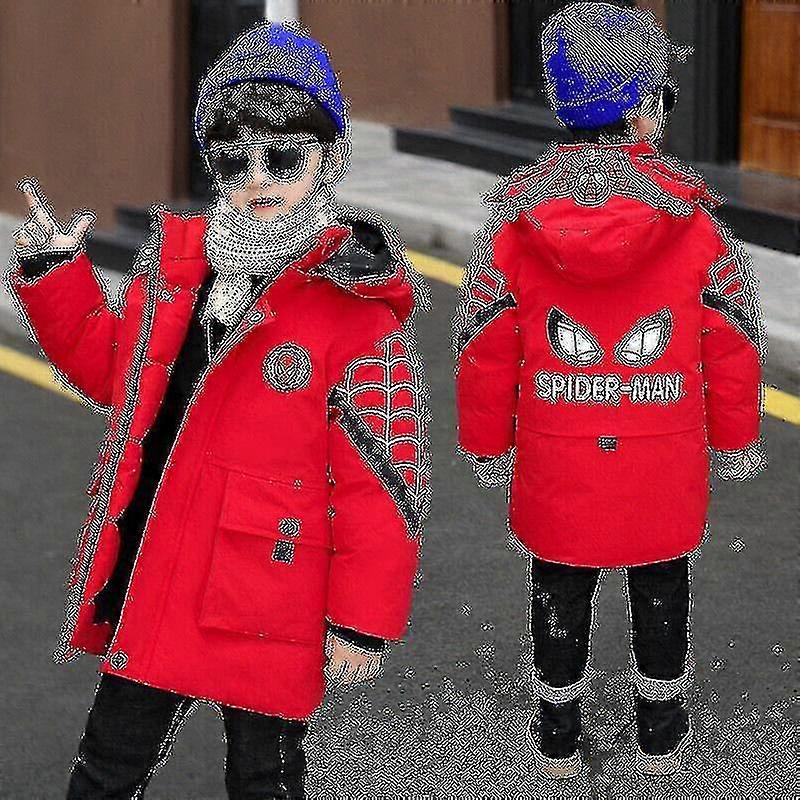 New Winter 2022 Spider-Man Hooded Jacket Kids Winter Warm Coat