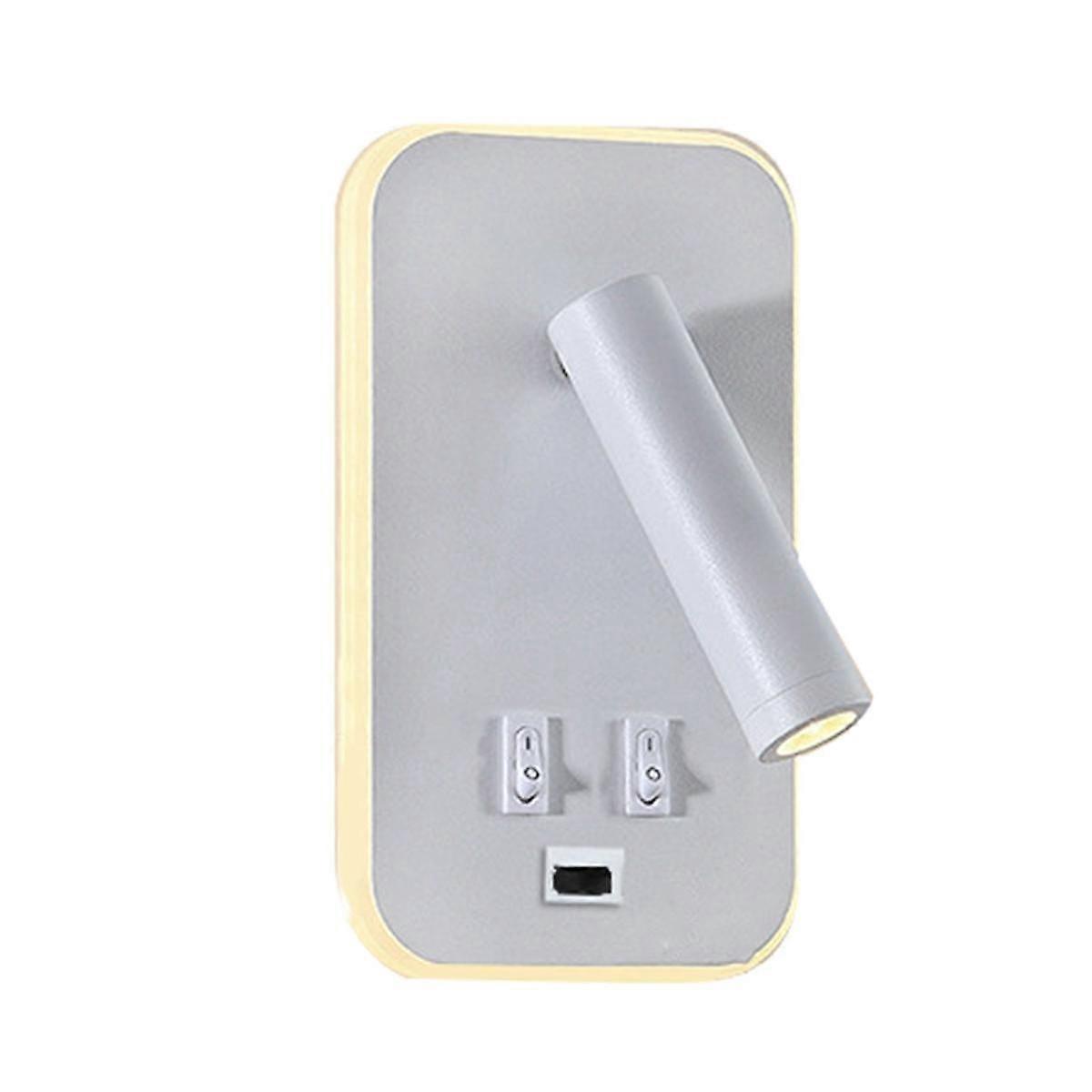 Wall Light Backlight USB Charging 330 Degree Rotation Adjustable Wall Lamp Bedside Study Reading Sc