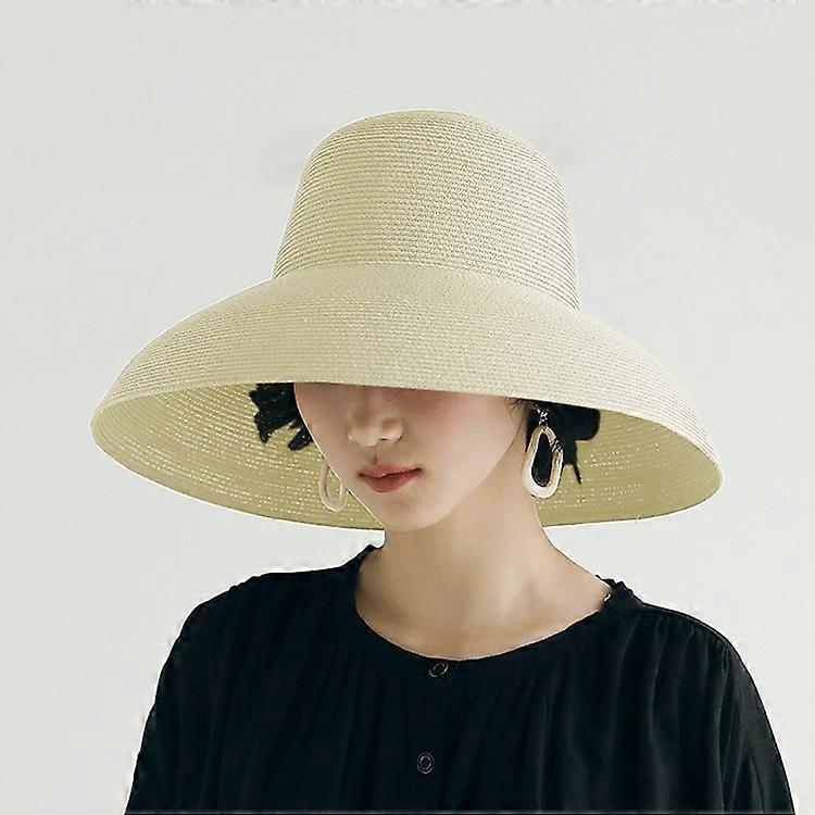 Female Summer Sunscreen Basin Hat BeigeM(56-58cm)
